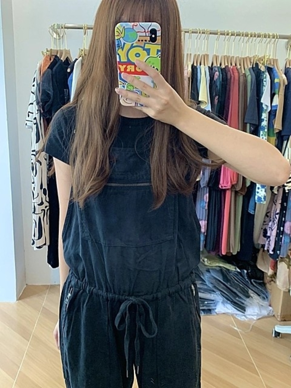 Wilfred Black Denim-Style lyocell Drawstring Overalls